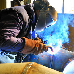 Fototapeta welding with mig-mag method. obraz