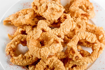 Onion rings closeup