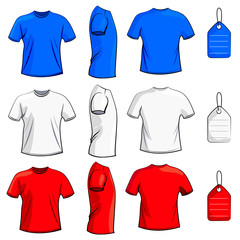 blank t shirt set (front, back and side view)