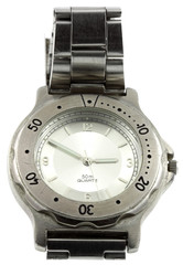 montre homme quartz acier, fond blanc