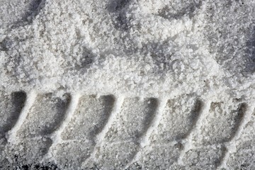 salt texture with truck footprint for road ice