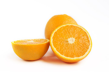 Juicy orange fruit isolated on white background