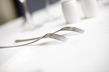 forks at a table setting