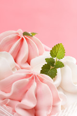 Strawberry and vanilla ice cream.