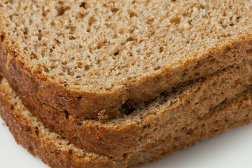 Sliced homemade brown bread with cereals