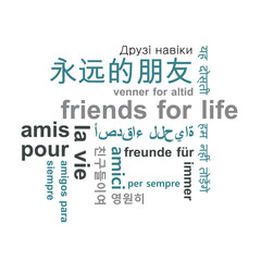 Amis pour la vie dans plusieurs langues