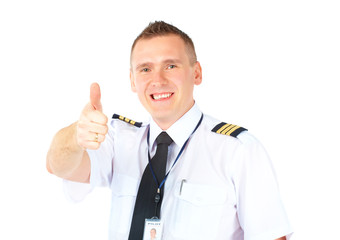 Airline pilot thumb up © Monika Wisniewska