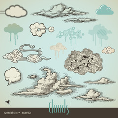 vector set: clouds