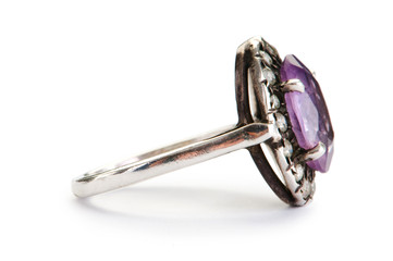 Jewellery ring isolated on the white background