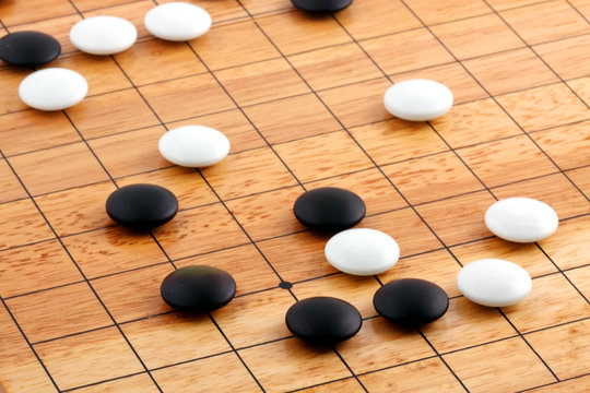 detail of traditional japanese game GO