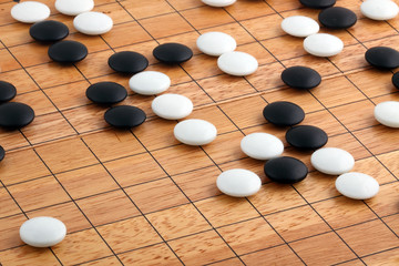 detail of traditional japanese game GO