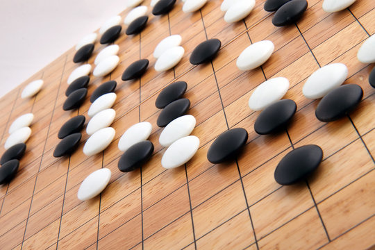 detail of traditional japanese game GO