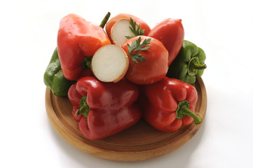 Ingredienti per la preparazione della peperonata