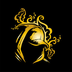 Cap gold with a pattern. Vector