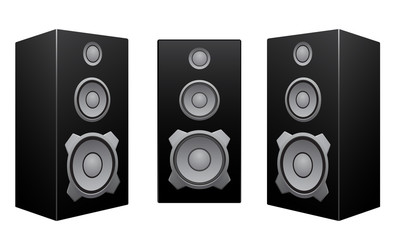 Obraz premium black speaker white background