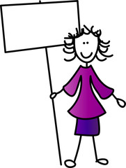 Mädchen mit Schild