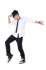 Dancing young man, isolated