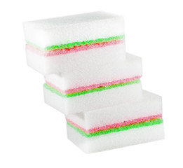 Obraz na płótnie Canvas sponges for washing dishes on white