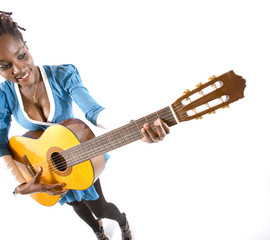Obraz premium guitariste africaine