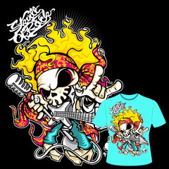 T-Shirt Print Tattoo stil Skull