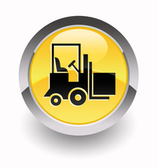 ''Forklift truck'' glossy icon