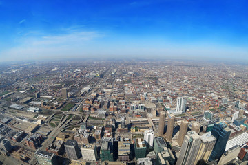 aerial view of the city of chicago