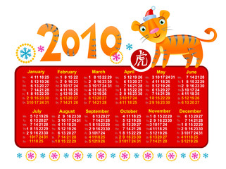 2010 by Chinese Calendar year of the Tiger.