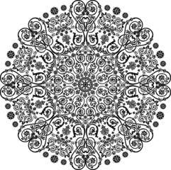 pattern with decorated black circle