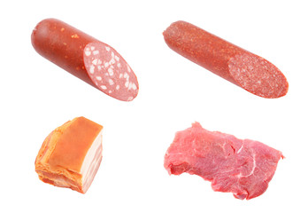 Meat collection isolated on white background