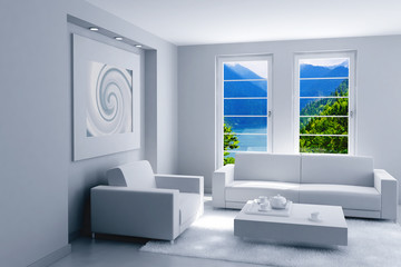 interior of light modern room