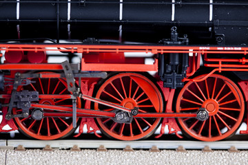 Fototapeta na wymiar Closeup old locomotive