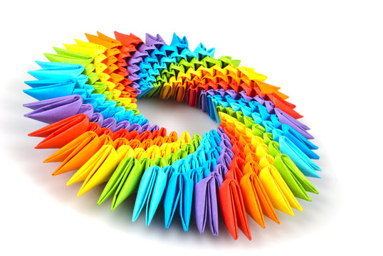 Origami rainbow 3d