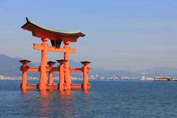 World famous Shinto Shrine in the Japanese sea