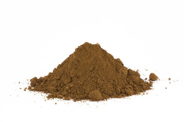 Pile of soil isolated on white