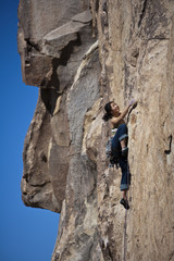 Female rock climber.