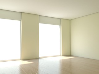 Empty apartment with white walls