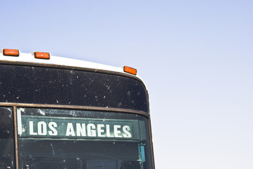 a bus heading to los angeles