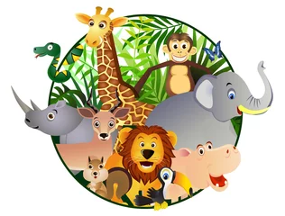 Abwaschbare Fototapete Zoo Safari-Cartoon