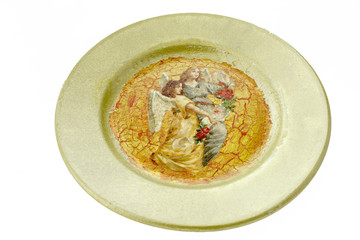 A hand made decorated plate