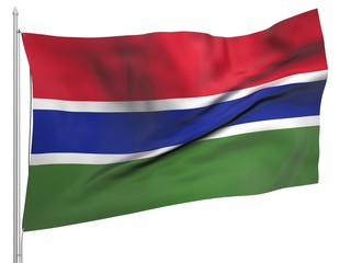 Flying Flag of Gambia - All Countries