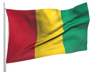 Fototapeta premium Flying Flag of Guinea Bissau - All Countries