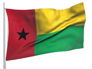 Flying Flag of Guinea - All Countries