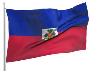 Fototapeta premium Flying Flag of Haiti - All Countries