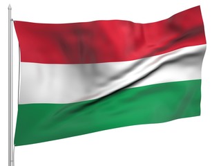 Flying Flag of Hungary - All Countries