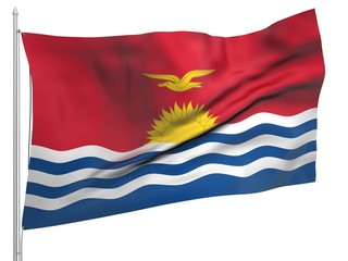 Flying Flag of Kiribati - All Countries
