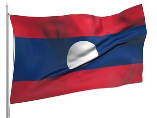 Flying Flag of Laos - All Countries