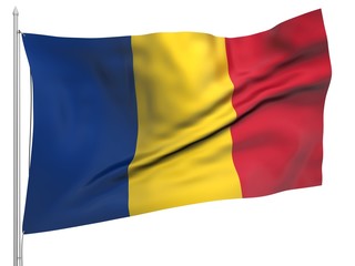 Flying Flag of Romania - All Countries