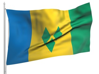 Flying Flag of Saint Vincent and Grenadines - All Countries