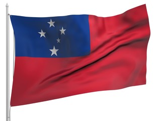 Flying Flag of Samoa - All Countries