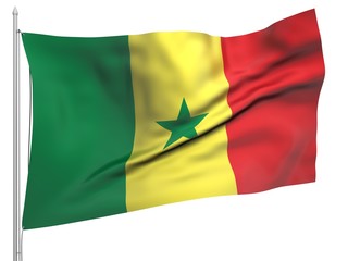 Flying Flag of Senegal - All Countries